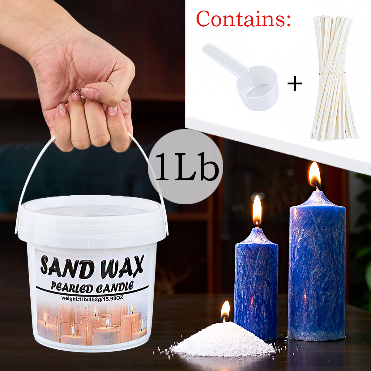 Candle Making Supplies Wholesale - Upgraded Barrels 1Lb/453g Sand Wax DIY