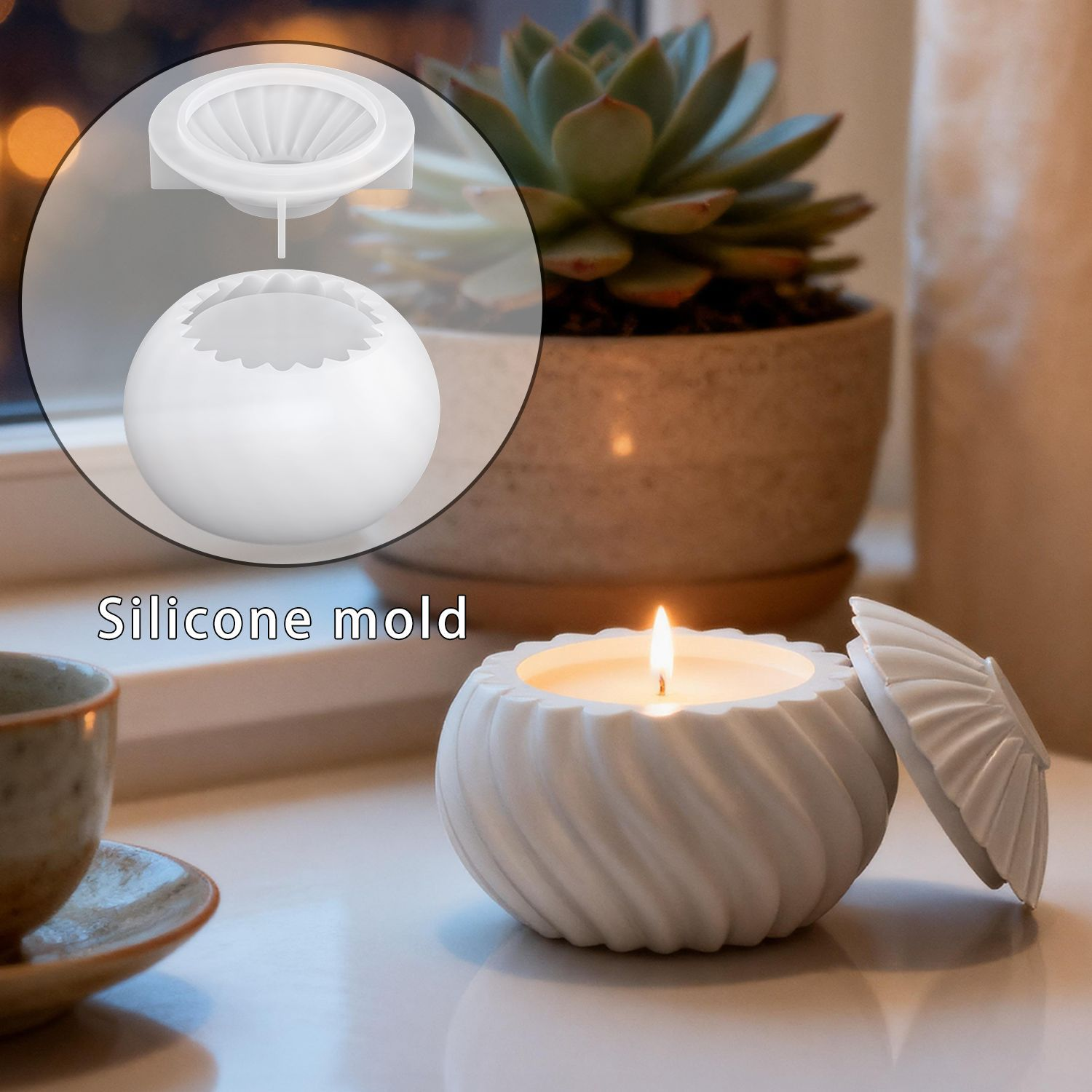 Candle Making Moulds - DIY Spiral Pearlescent Candle Cup Mold