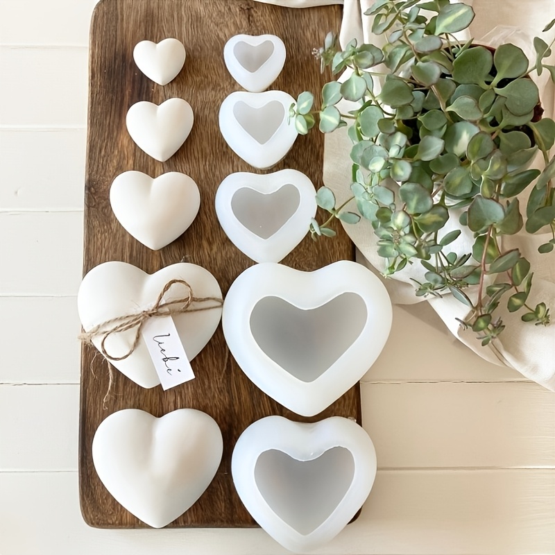 5pcs Heart-Shaped Gypsum Candl – Candle Making Moulds Bewertung und Preis