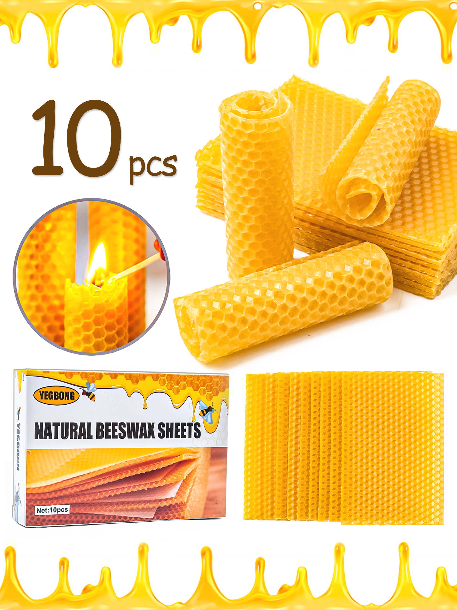 10Pcs Natural Honeycomb Bee Wa – Candle Making Supplies Wholesale Bewertung und Preis